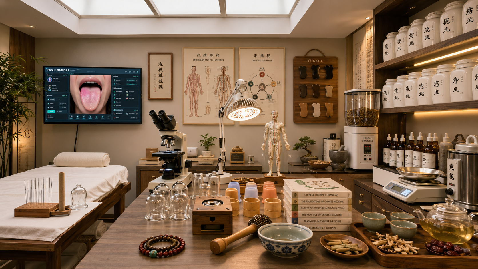 专业实验室环境中的中医草药和产品